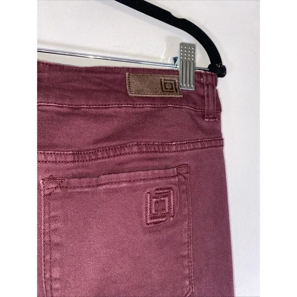 Liz Claiborne Womens Burgundy Soft  Pants Size 8 Stretch Cotton Twill Mid Rise - Picture 10 of 11